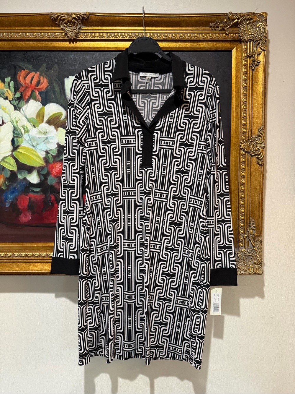 Tash + Sophie Geometric Black & White Tunic